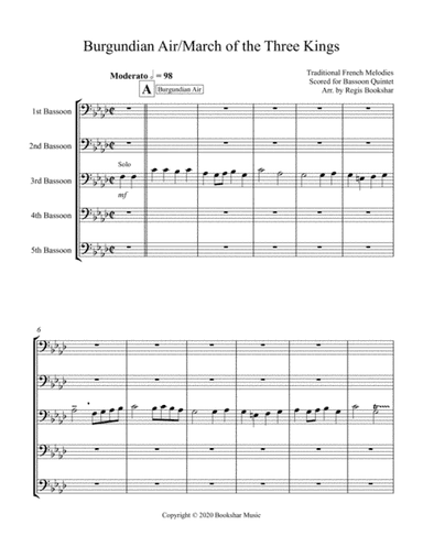 Burgundian Air/March of the Three Kings (F min) (Bassoon Quintet) (arr. Regis Bookshar)