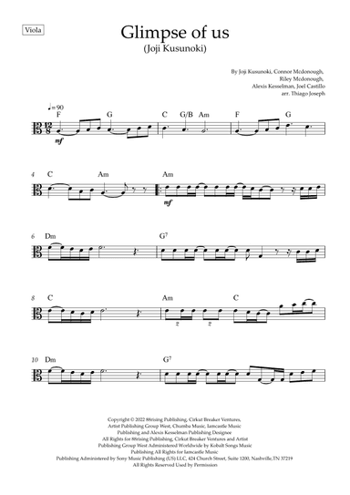 Glimpse Of Us (arr. Thiago Joseph)