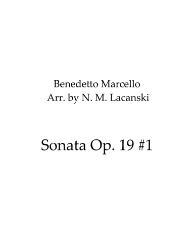 Sonata Op. 19 #1 (arr. Nick M Lacanski)