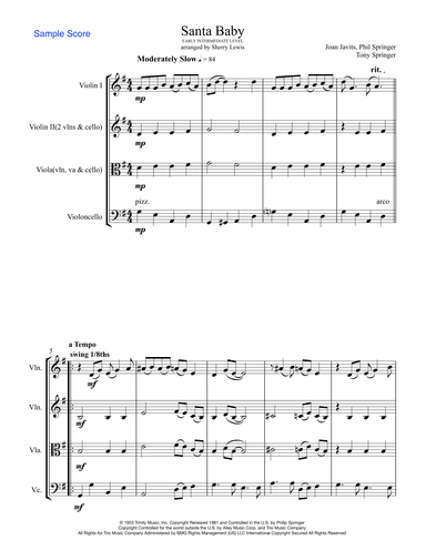 Santa Baby (arr. Sherry Lewis Publishing)