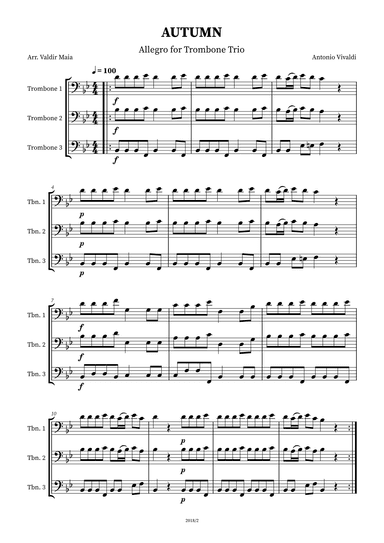 Autumn - The Four Seasons for Trombone Trio (arr. Valdir Maia)