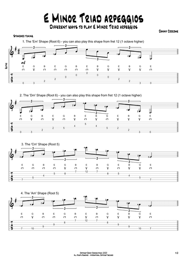 E Minor Triad Arpeggios (5 Ways to Play)