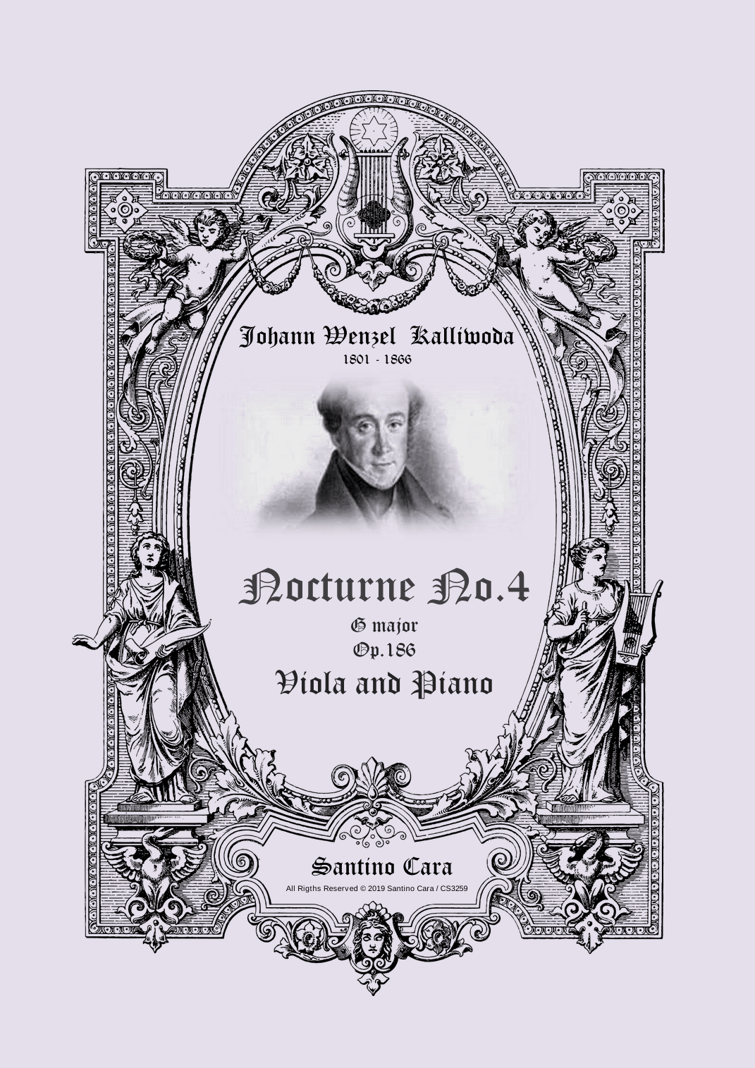 Kalliwoda - Nocturne No.4 in G major Op.186  for Viola and Piano - Score and Part (arr. Santino Cara)