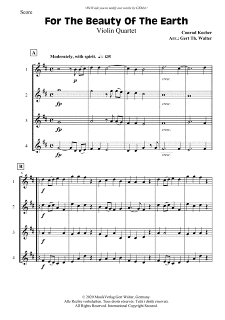 For The Beauty Of The Earth (arr. Gert Th. Walter)