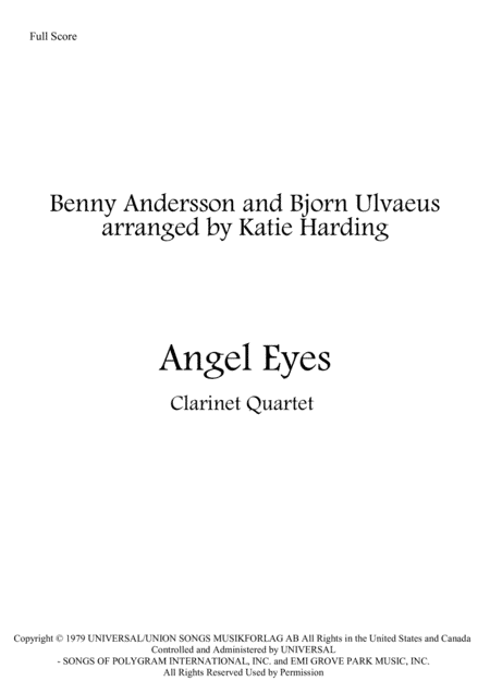 Angel Eyes (arr. Katie Harding)
