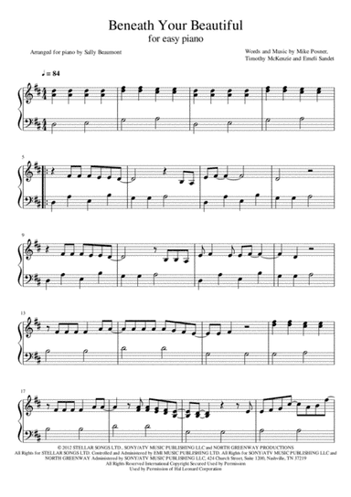 Beneath Your Beautiful (arr. Sally Beaumont)