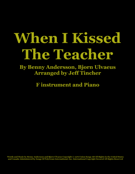 When I Kissed The Teacher (arr. Jeff Tincher)
