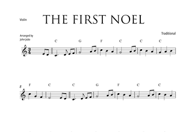 The First Noel (Violin with Chord Chart) (arr. john Joao)