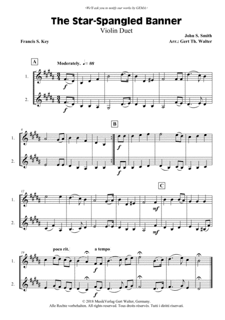 The Star-Spangled Banner (arr. Gert Th. Walter)