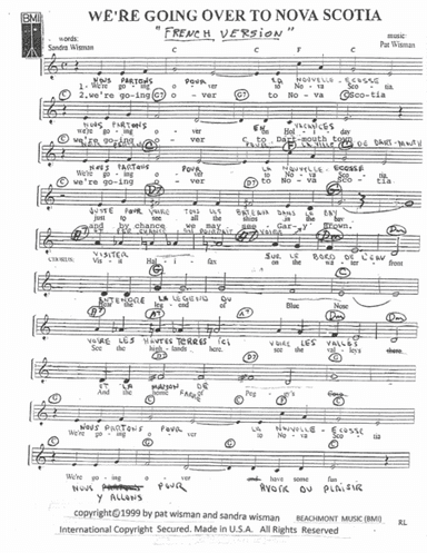 WE'RE GOING OVER TO NOVA SCOTIA (french version)