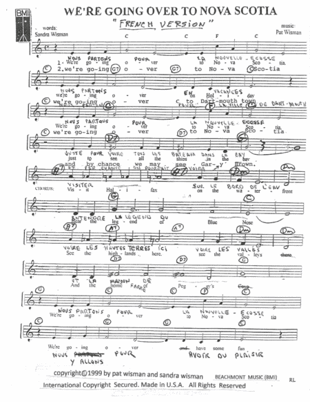 WE'RE GOING OVER TO NOVA SCOTIA (french version)