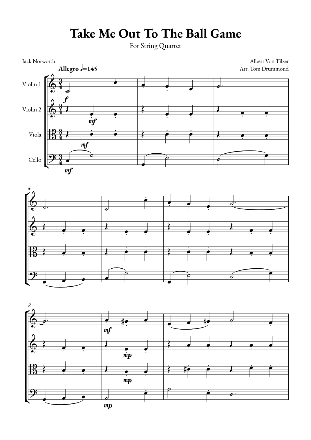 Take me Out to the Ball Game (arr. Tom Drummond)