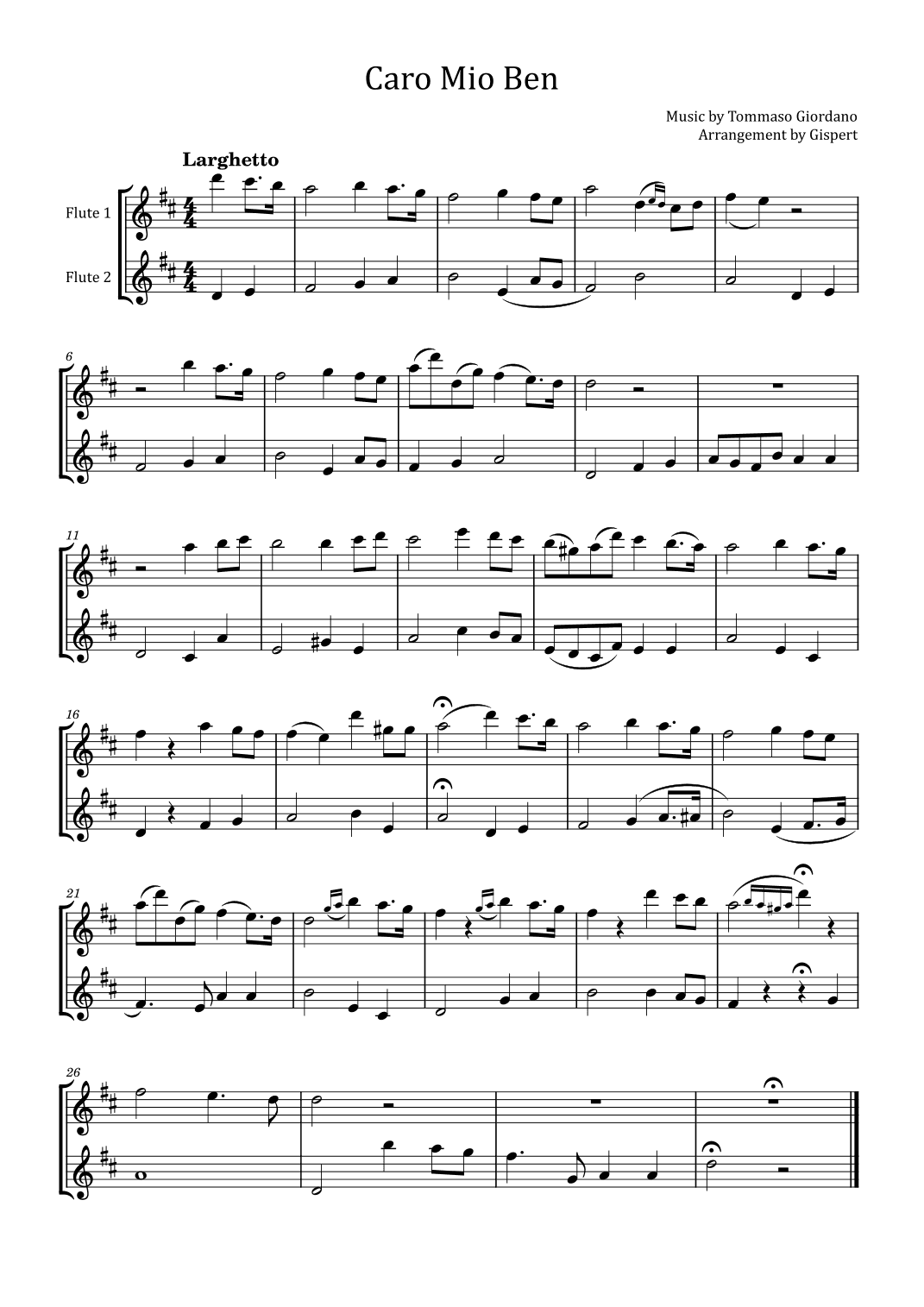 Caro Mio Ben (arr. Gispert)