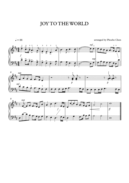 Joy to the world (arr. Phoebe Chen)