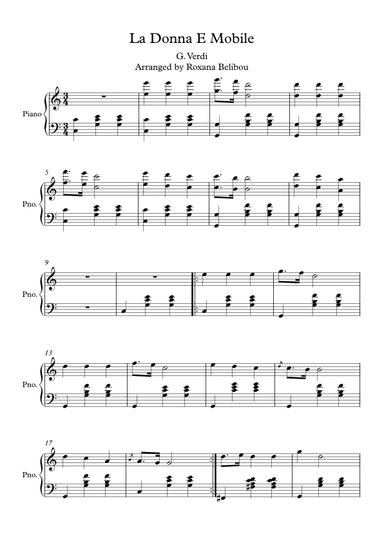 La Donna E Mobile (arr. Roxana Belibou)