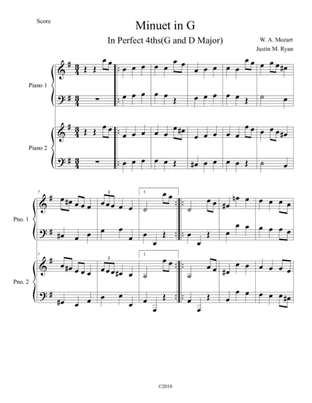Minuet in G (arr. Justin M. Ryan)