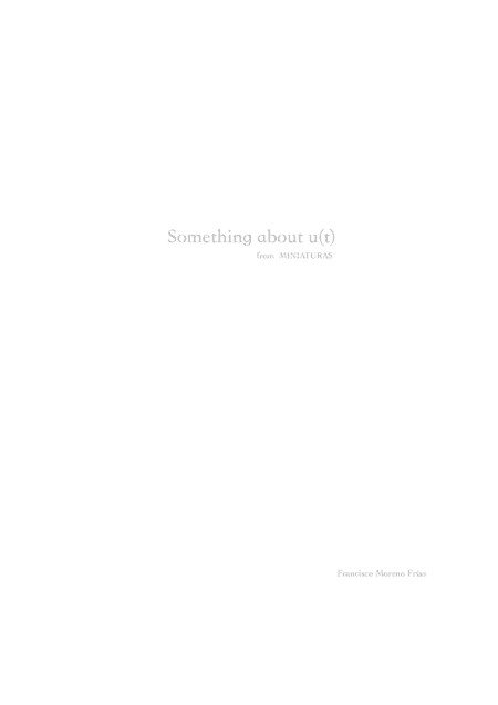 Something about u(t)
