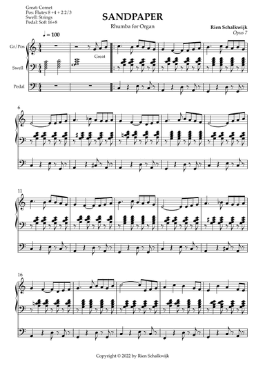 SANDPAPER (Rhumba for Organ),  Opus 7