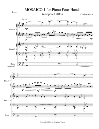 MOSAICO 1 for Piano Four-Hands
