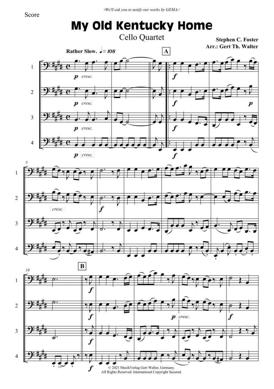 My Old Kentucky Home (arr. Gert Th. Walter)