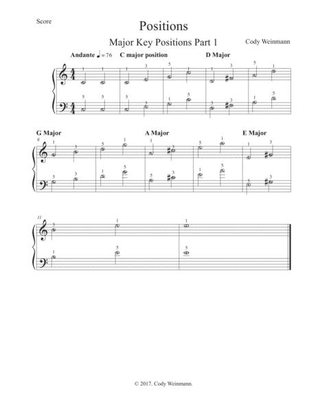 First Positions and Scales for Solo Piano