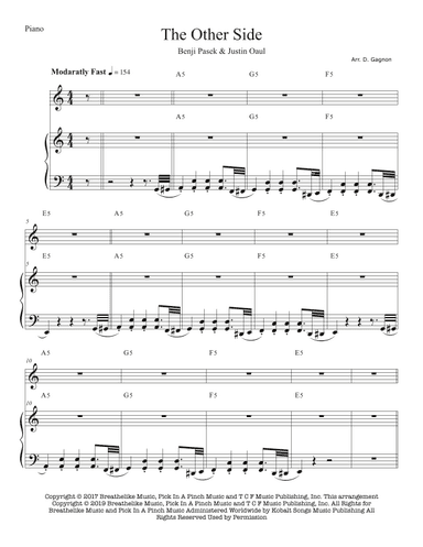 The Other Side - Score Only (arr. D. Gagnon)