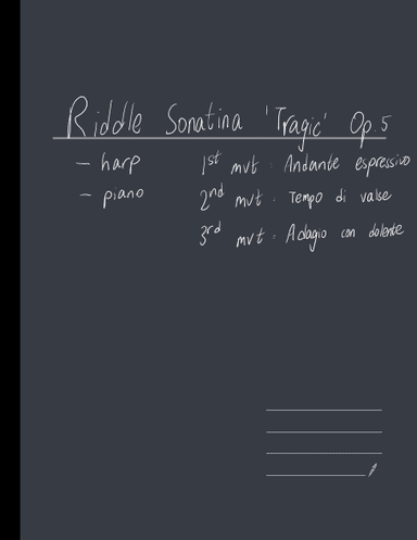 Riddle sonatina for piano and harp "tragic" op.5