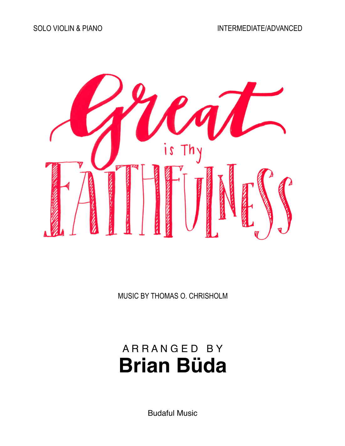 Great Is Thy Faithfulness - Violin solo (arr. Brian Buda)