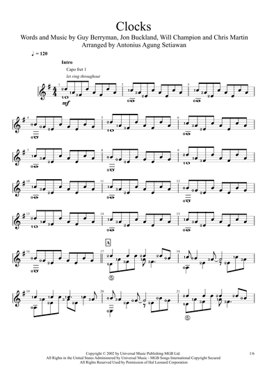 Clocks (arr. Antonius Agung Setiawan)