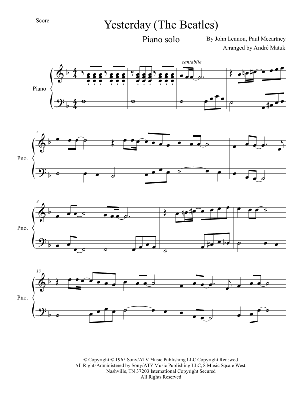 Yesterday (arr. André Matuk)