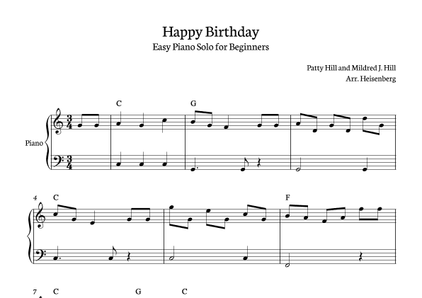 Happy Birthday (arr. Heisenberg)
