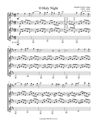 O Holy Night (Guitar Quartet) - Score and Parts (arr. Kevin Love)