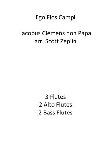 Ego Flos Campi (arr. Scott Zeplin)