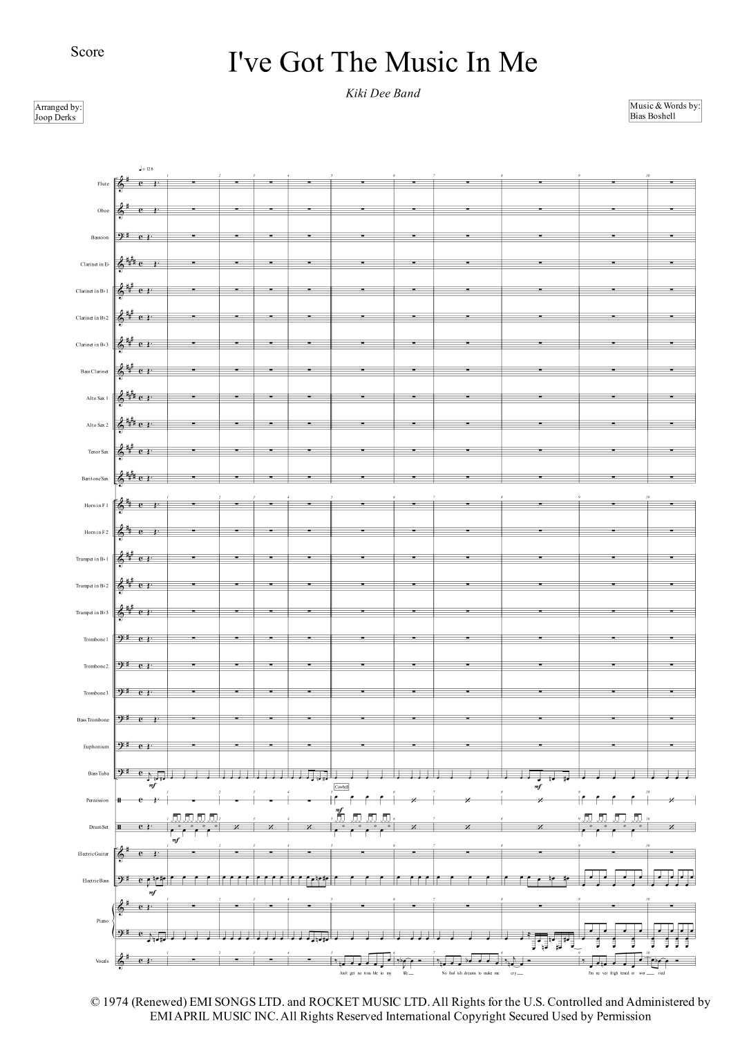 I've Got The Music In Me (arr. Joop Derks)