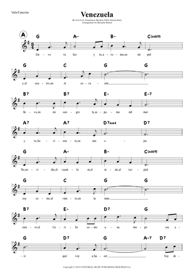 Venezuela (arr. Bernardo Bernal Hidalgo)