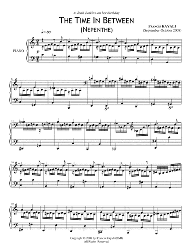 The Time in Between - Piano Solo
