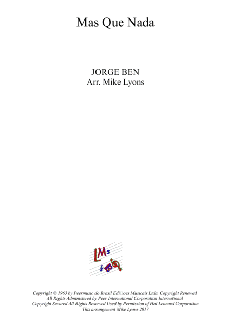 Mas Que Nada (arr. Mike Lyons)