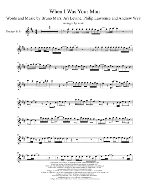 When I Was Your Man (arr. Kevin Busse)