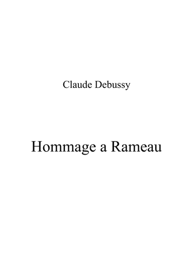 Hommage a Rameau (arr. Patrizia Luraschi)