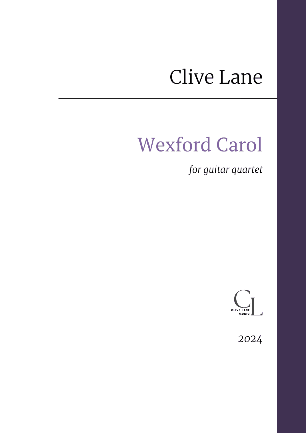 Wexford Carol (for guitar quartet) (arr. Clive Lane)
