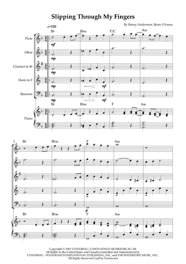 Slipping Through My Fingers (arr. Karen Gueiros)