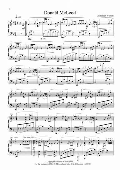 Donald McLeod of Furlongs - Piano Solo