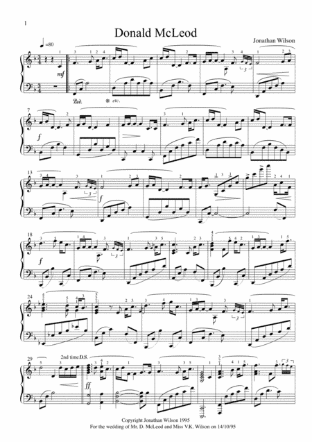 Donald McLeod of Furlongs - Piano Solo
