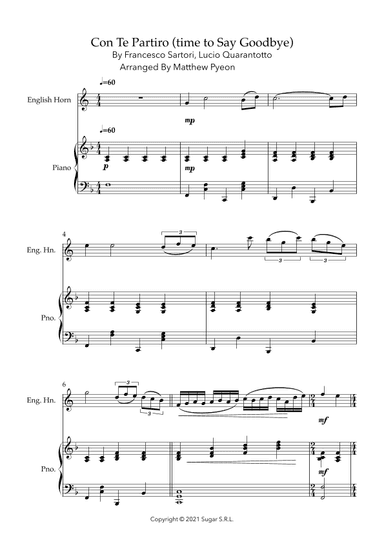 Con Te Partiro (time To Say Goodbye) (arr. Matthew pyeon)