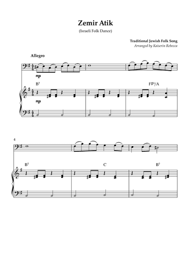 Zemir Atik (Israeli Folk Dance) (arr. Kaiserin Rebecca)
