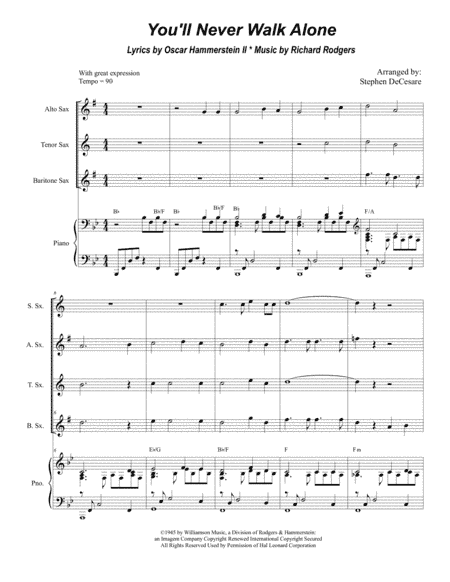 You'll Never Walk Alone (arr. Stephen DeCesare)