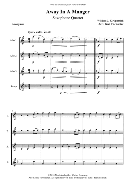 Away In A Manger (2nd. version) (arr. Gert Th. Walter)