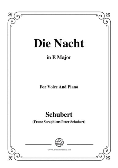 Schubert-Die Nacht,in E Major,D.359,for Voice and Piano (arr. MSM)