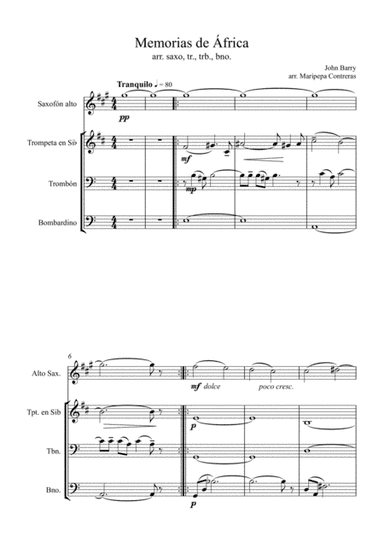 Memorias De Africa (arr. M. Contreras)
