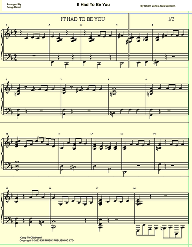 It Had To Be You (dark Version) (arr. Doug Abbott)